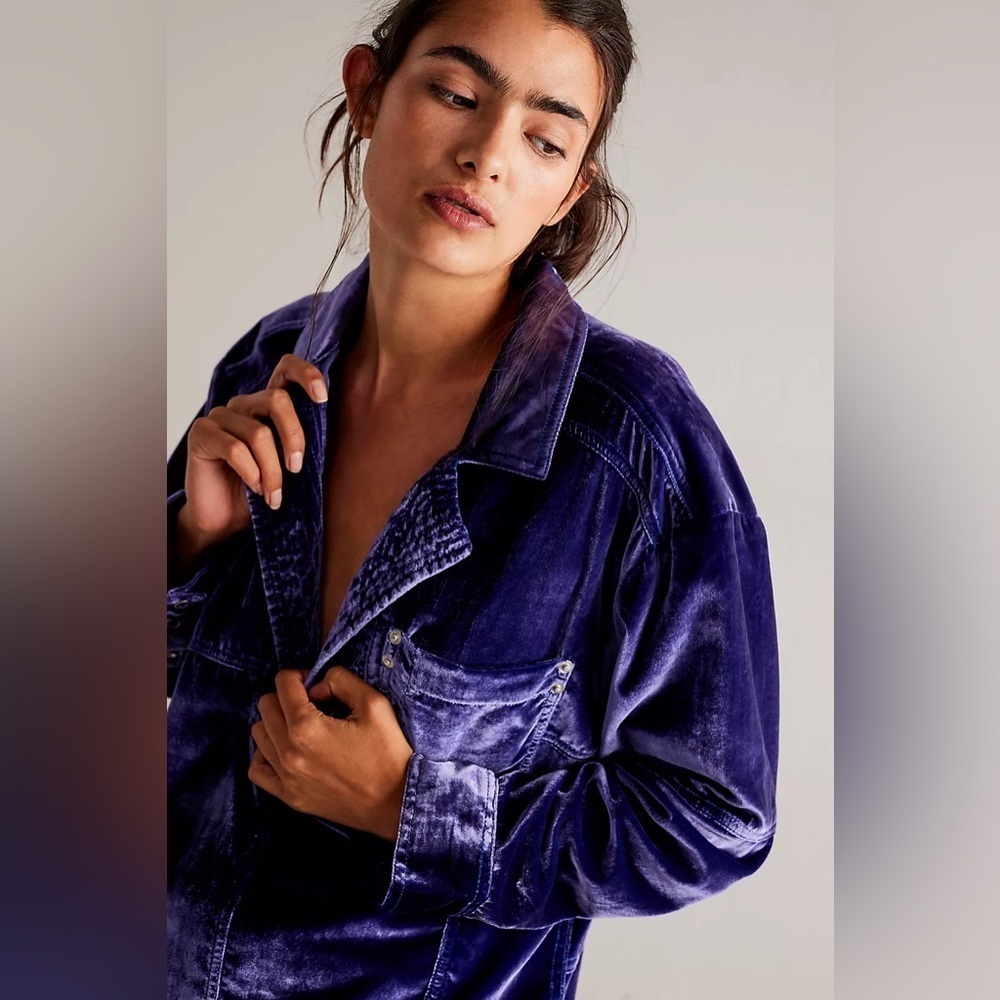 New! Free People We The Free Peyton Velvet Purple Pullover Tunic ๐๐ XS NWT! - Picture 4 of 10